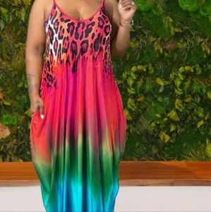 PRINT AND COLOR MAXI DRESS